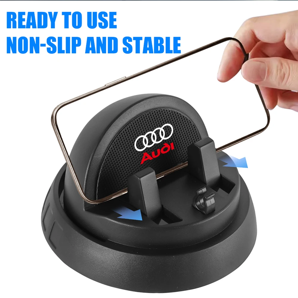 Dashboard Universal Car Phone Holder Sticking Rotate Stand Bracket with Parking Number Plate For Audi quattro A3 A4 A5 Q5 sline