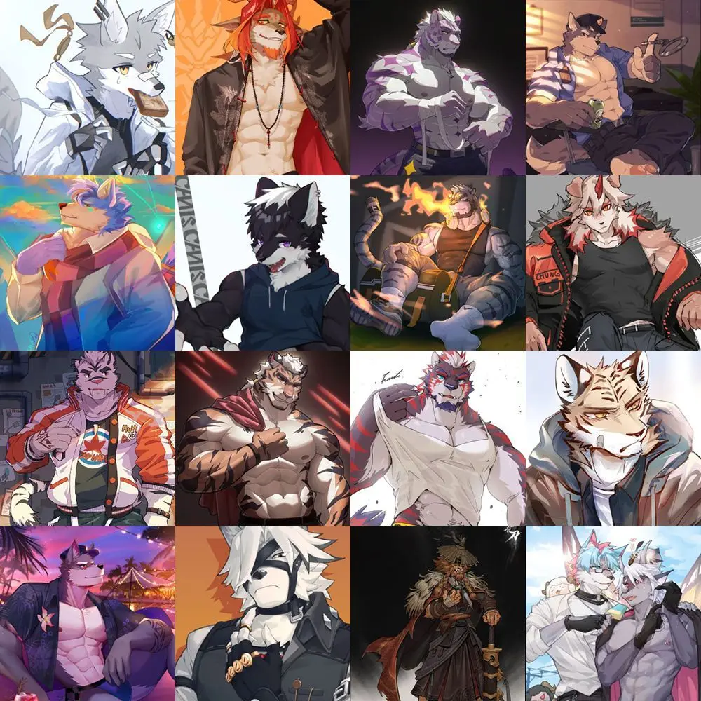 48 sheets/set  Korean manhwa furry stcikers computer, phone case decorative sticker waterproof