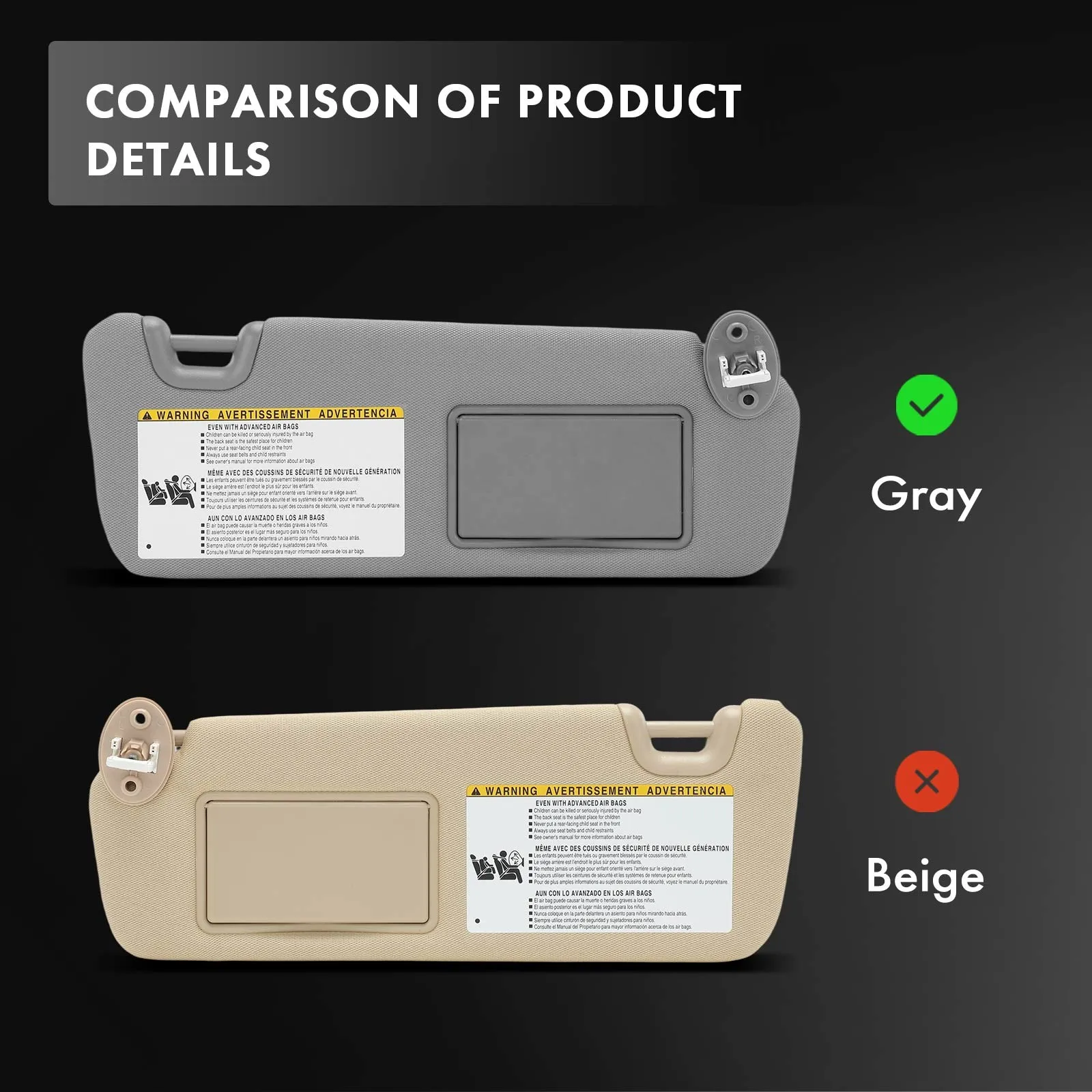 حاجب الشمس للسيارة حاجب الشمس لتويوتا هايلاندر 2014 2015 2016 2017 2018 2019 قطع غيار داخلية للوحة ظلة أمامية يسار يمين