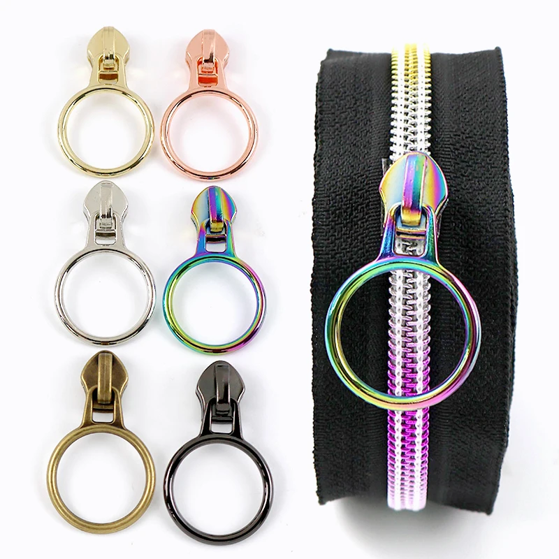 

10/20/50Pcs 5# Ring Nylon Zipper Puller Closures Zips Slider Bag Clothes Zippers Head Luggage Repair Kit DIY Sewing Accessories
