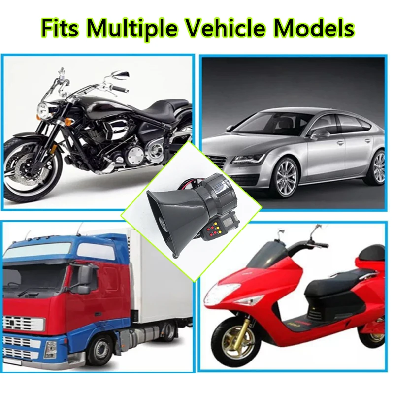 12V 7-Ton Super Laute Sirene Hupe PA Megafon Lautsprecher ABS Eisen Universal für Auto Motorrad LKW Wohnmobil Boot Modifizierte Warnhupe – Detail 7