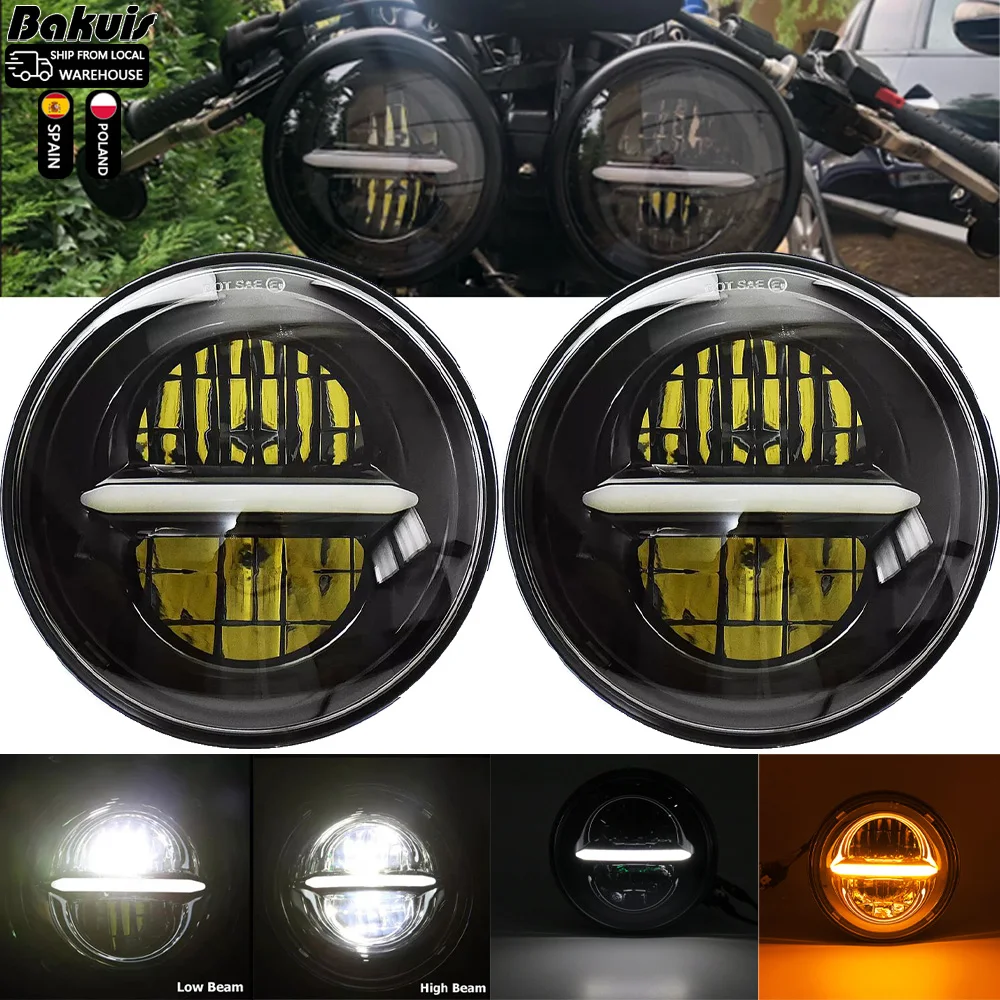 Car Motorcycle 5.75 Inch LED Headlight For Harley Sportster Iron 883 Dyna Triumph Street Speed Triple 5 3/4\