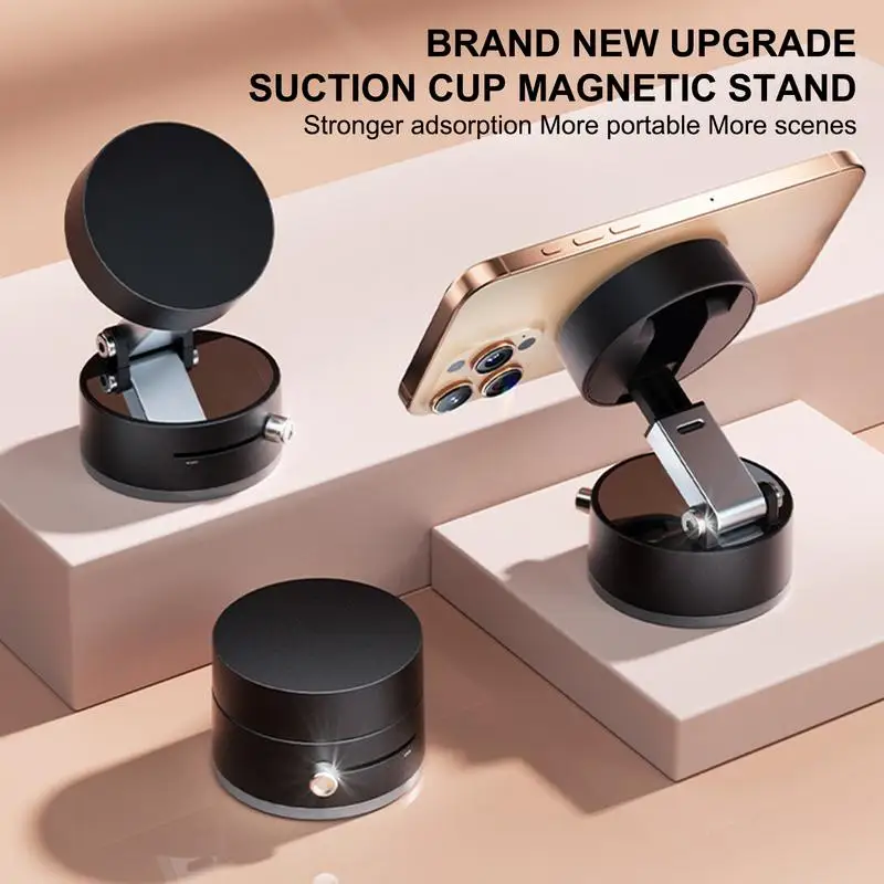 Double Sided Suction Cup Magnetic Phone Holder Lazy Multi-functional Foldable Storage Holder Vacuum Suction Phone Holder