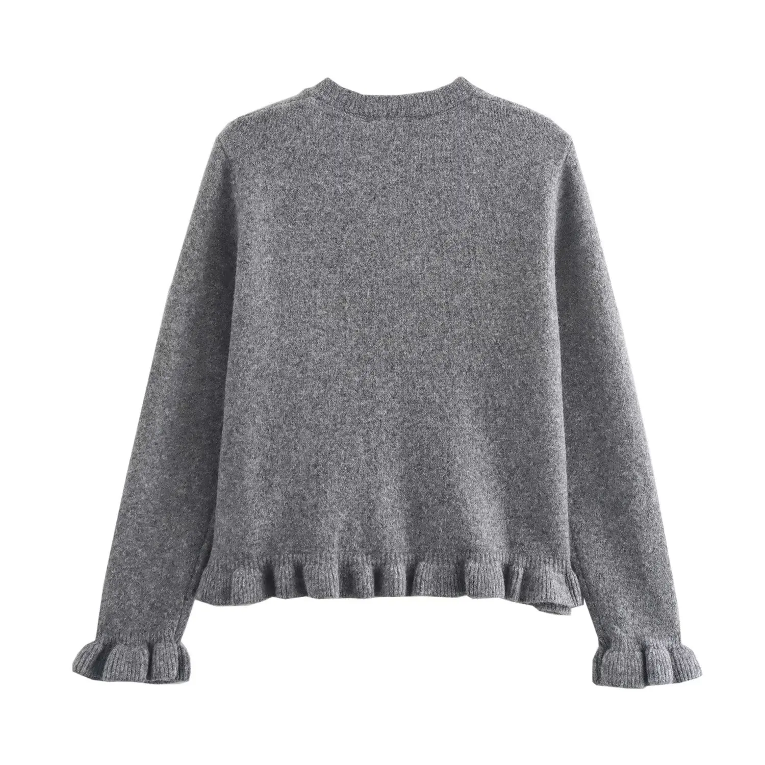 JNLEAOG Faionable Capispalla lavorato a maglia Maglione decorativo a strati da donna Lungo Sve rotondo Ne Fibra di poliestere a lunghezza regolare