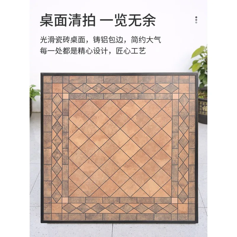 مجموعة طاولة وكرسي خارجي لحديقة الفناء مكونة من خمس قطع مقاومة للصدأ ومقاومة للماء