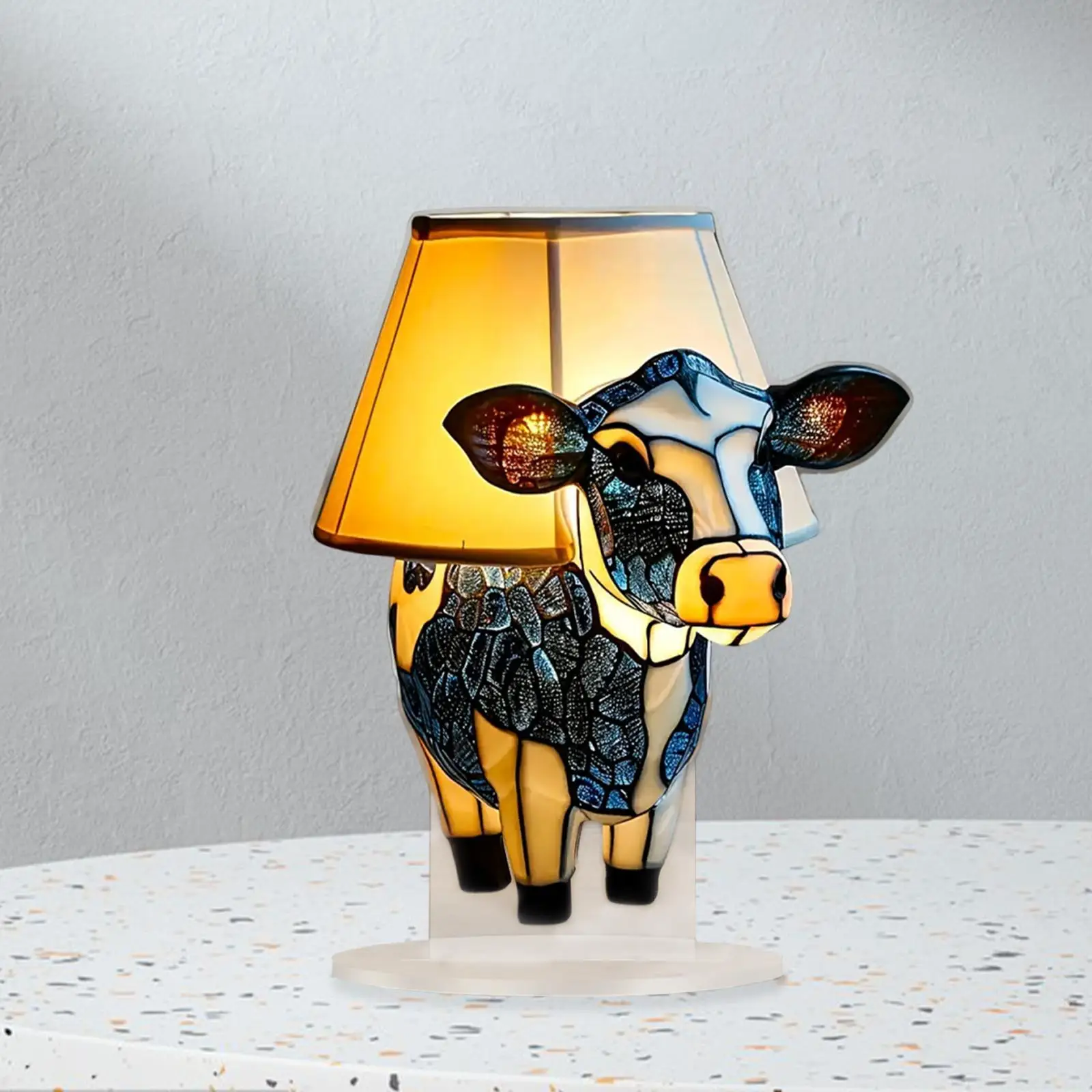 Acrylic Cow Table Ornament Unique Creative 2D Effects for Desk Decor Cabinet