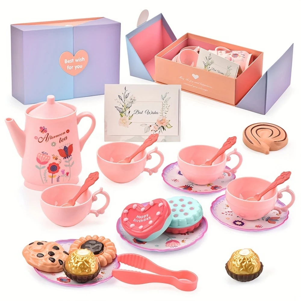 WizKidz Tea Party Set Toys for Girls Pretend Play Gift for Ages 3+ Year Old with Tea Set Carrying Case Perfect for Little Girls