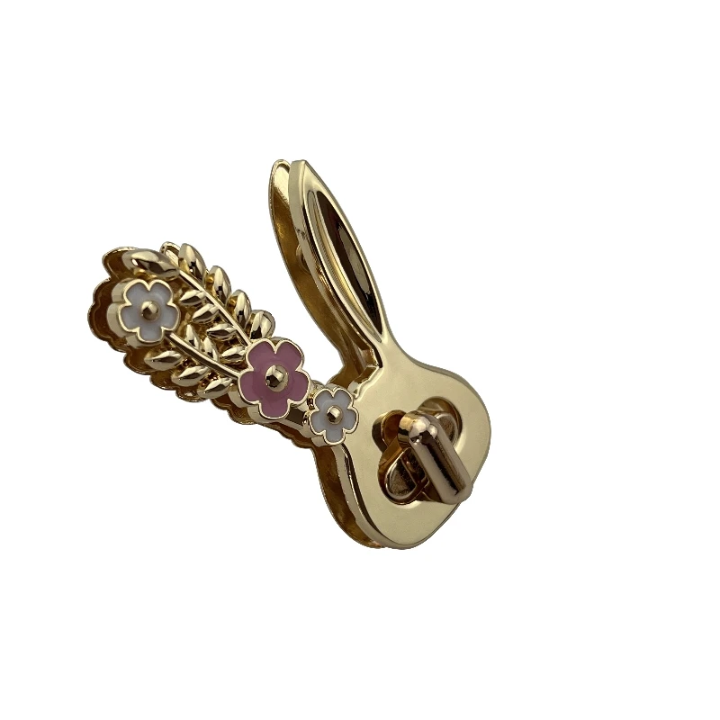 Cute Rabbit Shaped Turn Lock for Lady\'s Handbag Closure Twist Locks for DIY Bags Parts Hardware Accessories Zinc Alloy