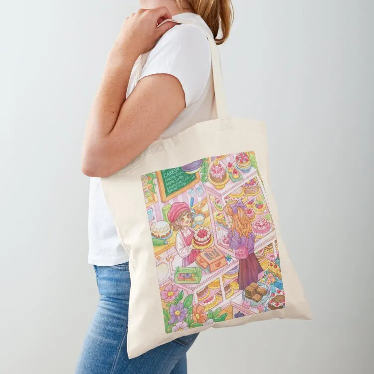 cake shop Tote Bag canvas tote reusable grocery bags eco bag folding Canvas shoulder bag