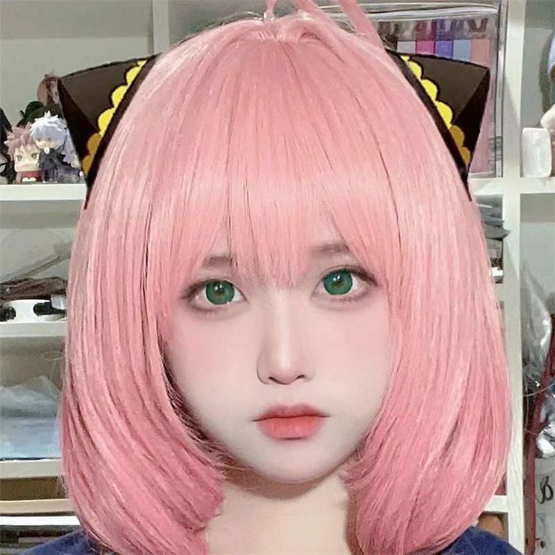 Anime SPY × FAMILY Cos perruque Anime rôle Anya Forger jouer au rôle chapeaux rose cheveux courts bande dessinée exposition habiller Acg Bob perruque