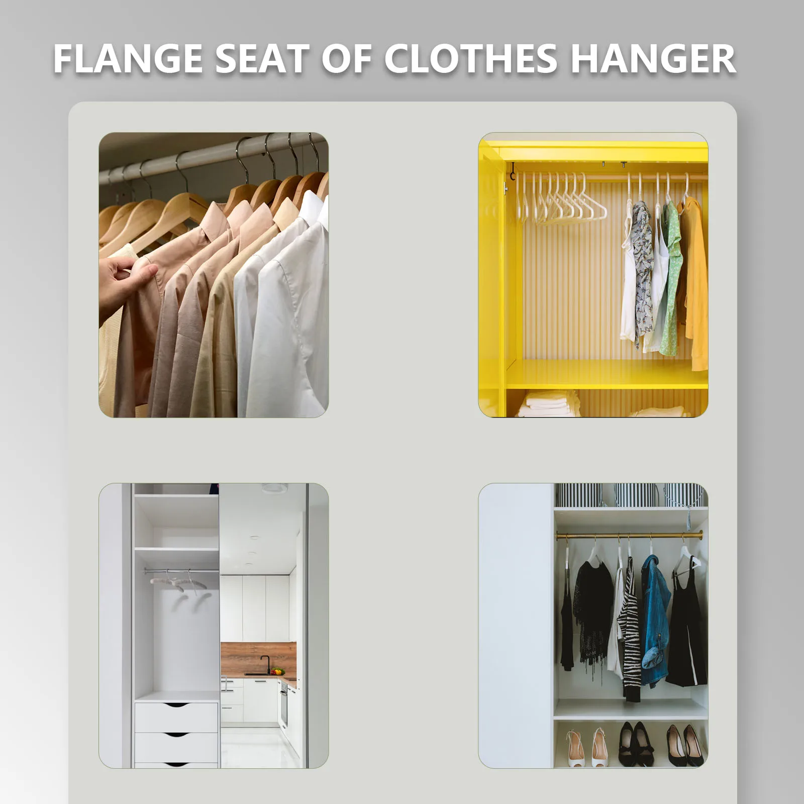 

8Pcs Stainless Steel Closet Rod Brackets Heavy Duty Easy Install No Noise Disturb Practical Ceiling Mount Brackets