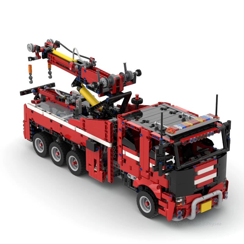 NUOVO MOC Personalizzato Doppia Cabina Wrecker Truck Building Block FAI DA TE Heavy Duty Carro Attrezzi Mattoni Per Bambini Giocattoli Tecnici Regalo