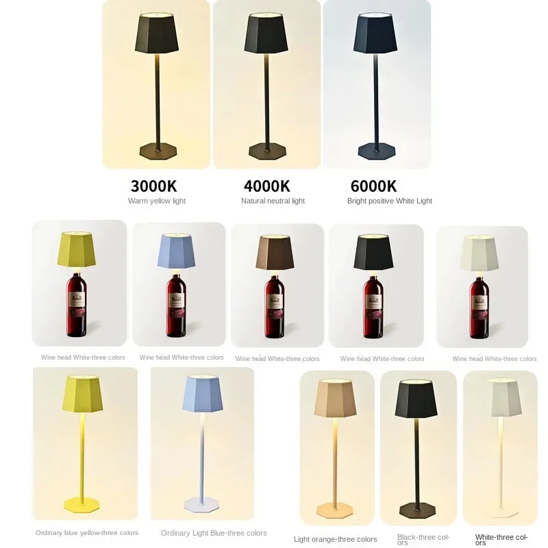 LED Wine Bottle Lamp DIY Light Shade USB Dimmable Rechargeable Touch Control Portable Desk Lamp for Bar Cafe House Nightlights