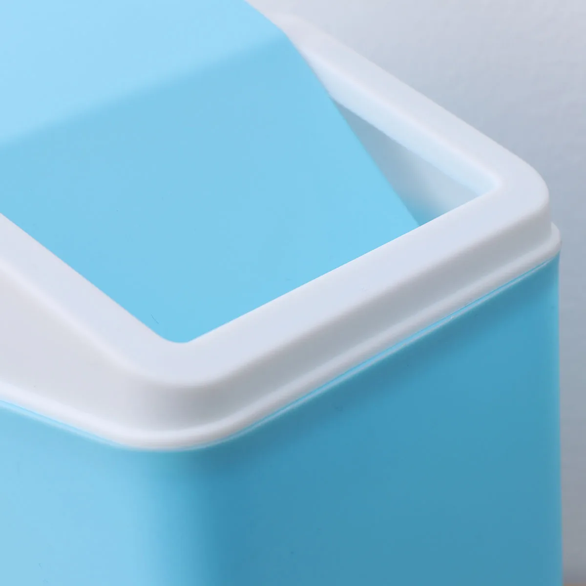 

Creative Desktop Trash Can Mini Waste Bin With Swing Lid Premium Quality Space Saving For Office Home Car Blue