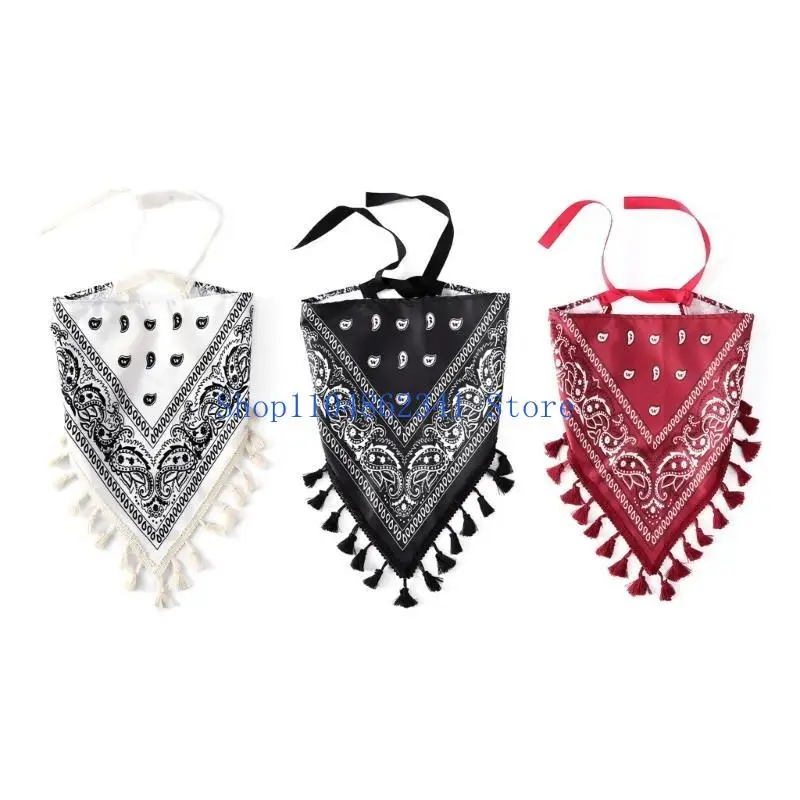 5asd 민족 스타일 인쇄 여자 헤어 밴드 삼각형 모양 두건의 머리띠 조정 가능한 터번 봄 여름 헤어 액세서리