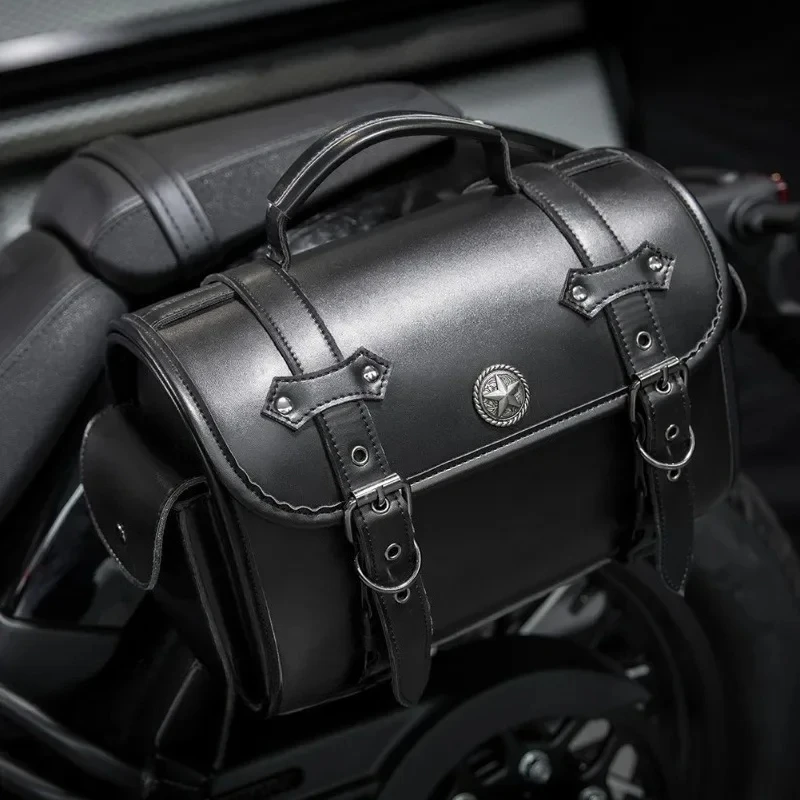 Motorcycle Saddlebag Retro Throwover Saddlebags Motorcycle Luggage Side Bags Waterproof Storage Tool Bag for Harley Moto - view 2