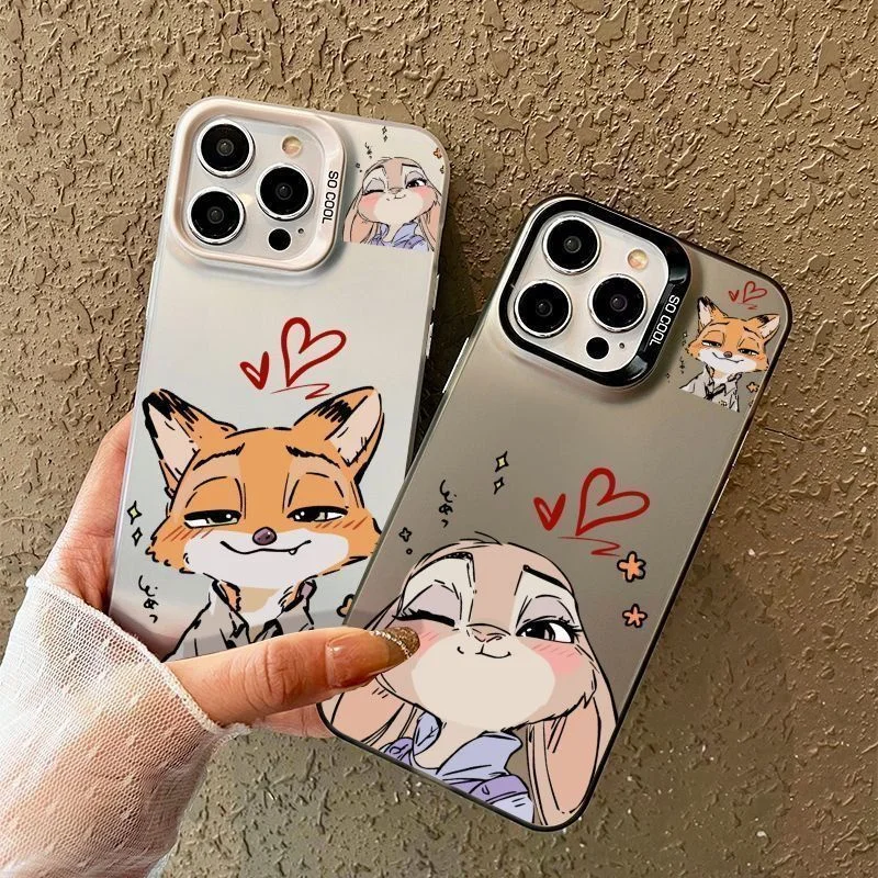 

Anime Fashion Nick Wilde Judy Hopps Blink Case For iphon 11 12 13 14 15 16 17 Pro Max Plus Air Couple Set Earthquake-proof Cover