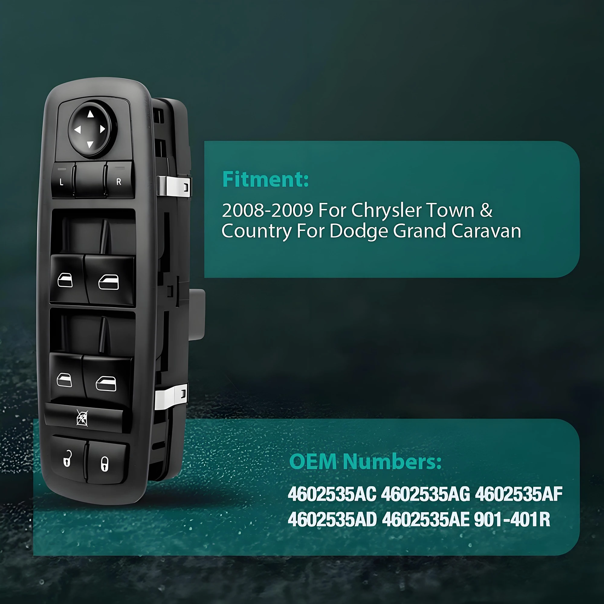 3 + 0 دبابيس 4602535AC لكرايسلر تاون كونتري، جيب جراند شيروكي، دودج كارافان رحلة، مفتاح التحكم في نافذة الطاقة الكهربائية