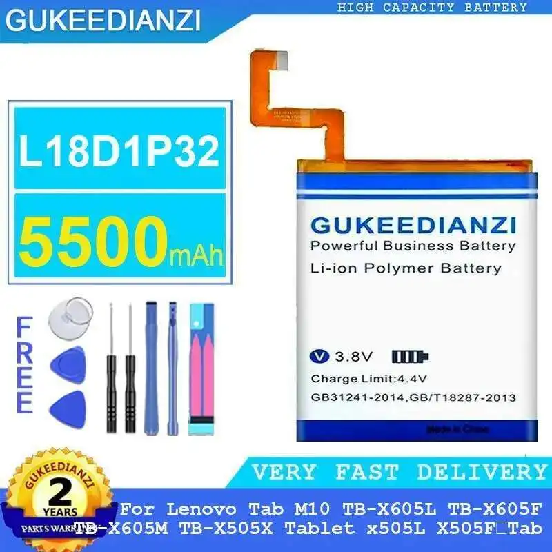 

Tablet Battery L18D1P32 5500Mah For Lenovo Tab M10 TB-X605L TB-X605F TB-X605M TB-X505X X505l X505F,Tab