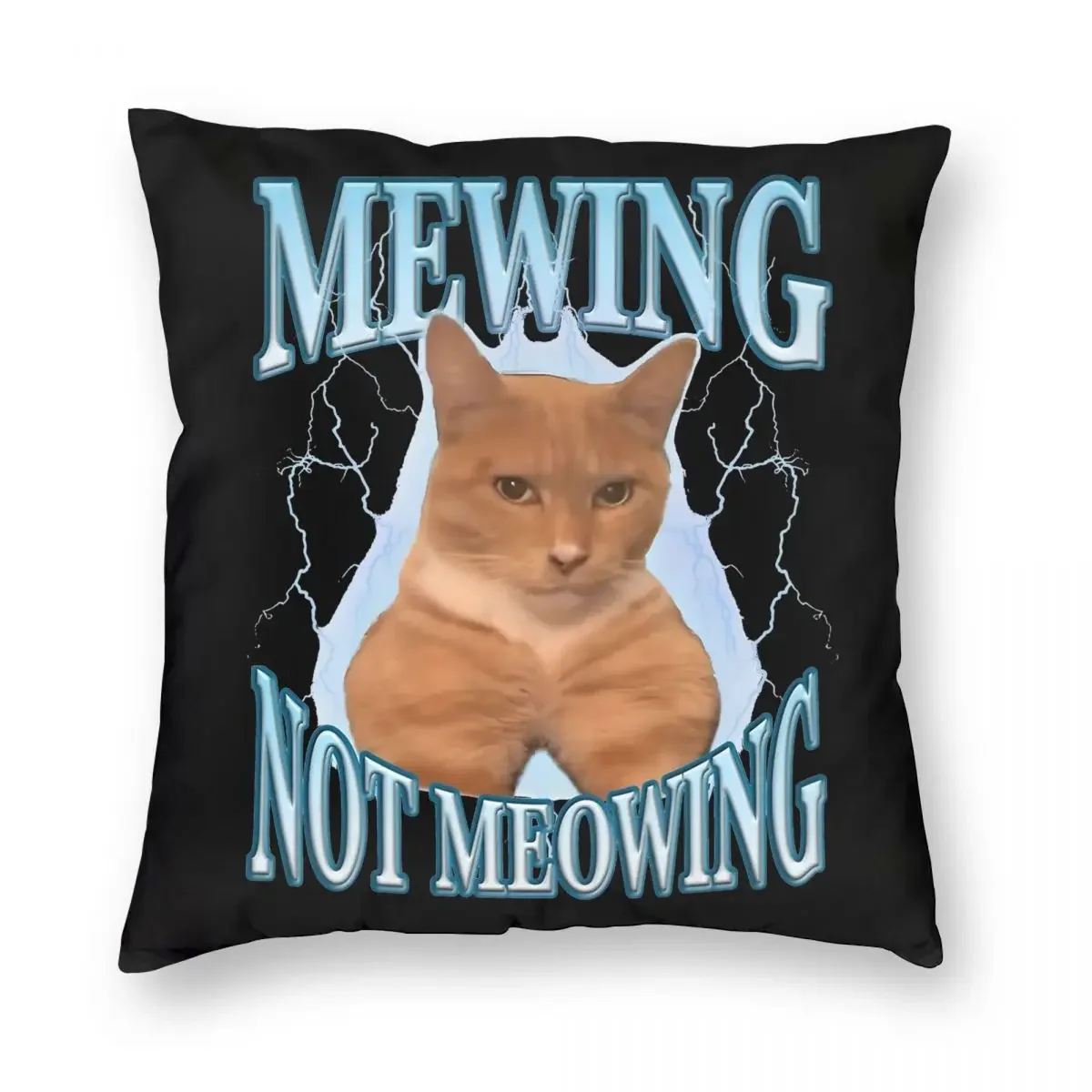 

Mewing Not medue смешная наволочка в виде кота с принтом, искусственная подушка в подарок, Обложка для дома, квадратная 45*45 см