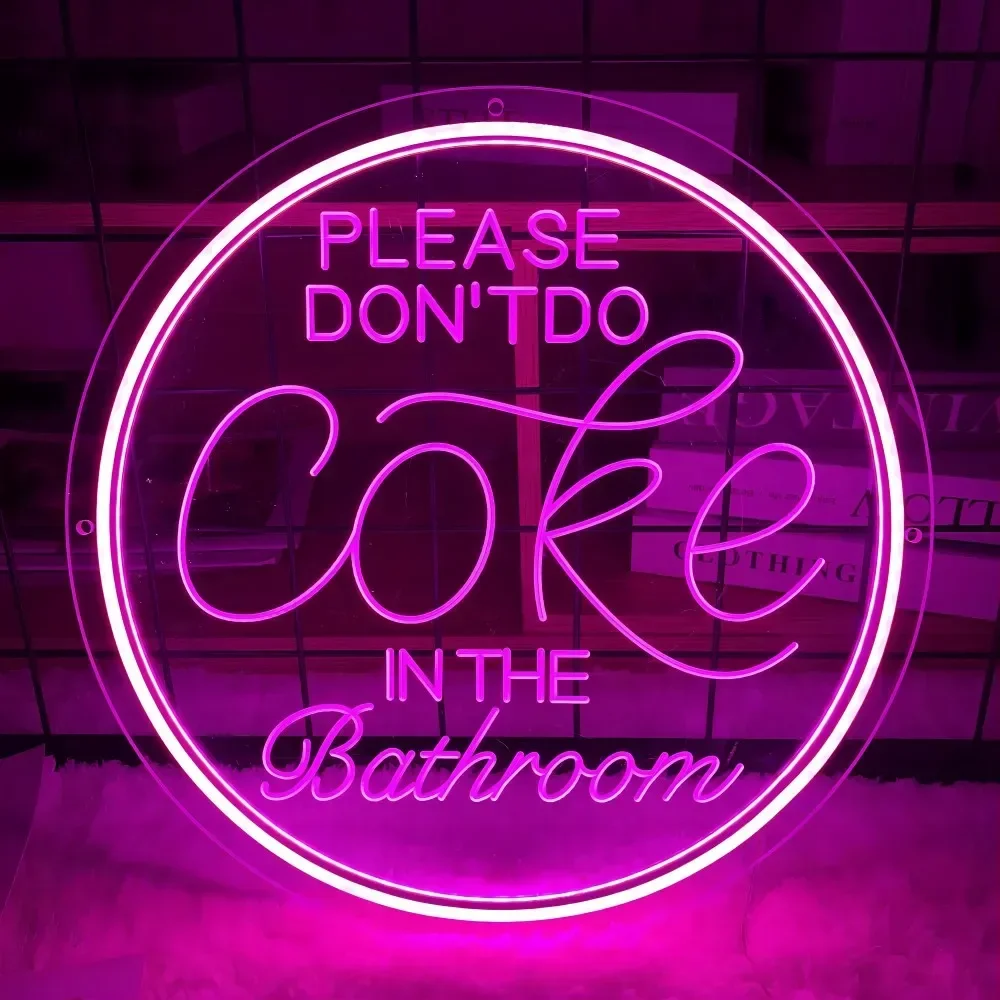 

Please Don't Do Coke in The Bathroom Neon Sign Carve Custom-tailor LED Lights For Gaming Room Decoration Coffee Shop Bar Decor