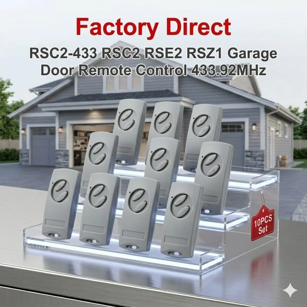 

10pcs RSC2-433 RSC2 RSE2 RSZ1 Garage Remote Control Automatic Door Rolling Code Gate Keychain 433.92MHz