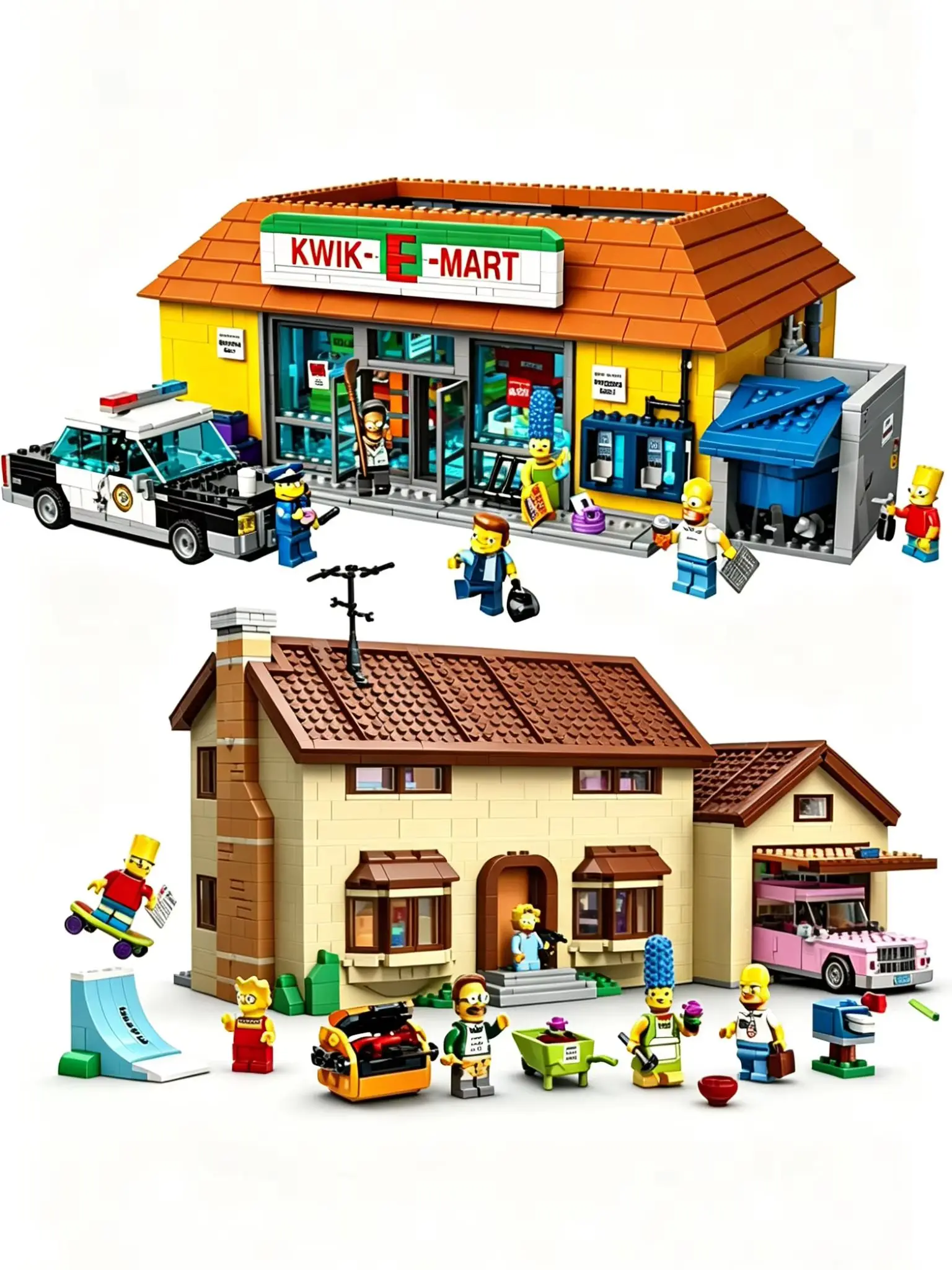 Brandneue Kwik E Mart und Supermarkt Haus-Modellbausteine 2523 Teile 2179 Teile 71006 71016 Spielzeug Geburtstags- und Weihnachtsgeschenke