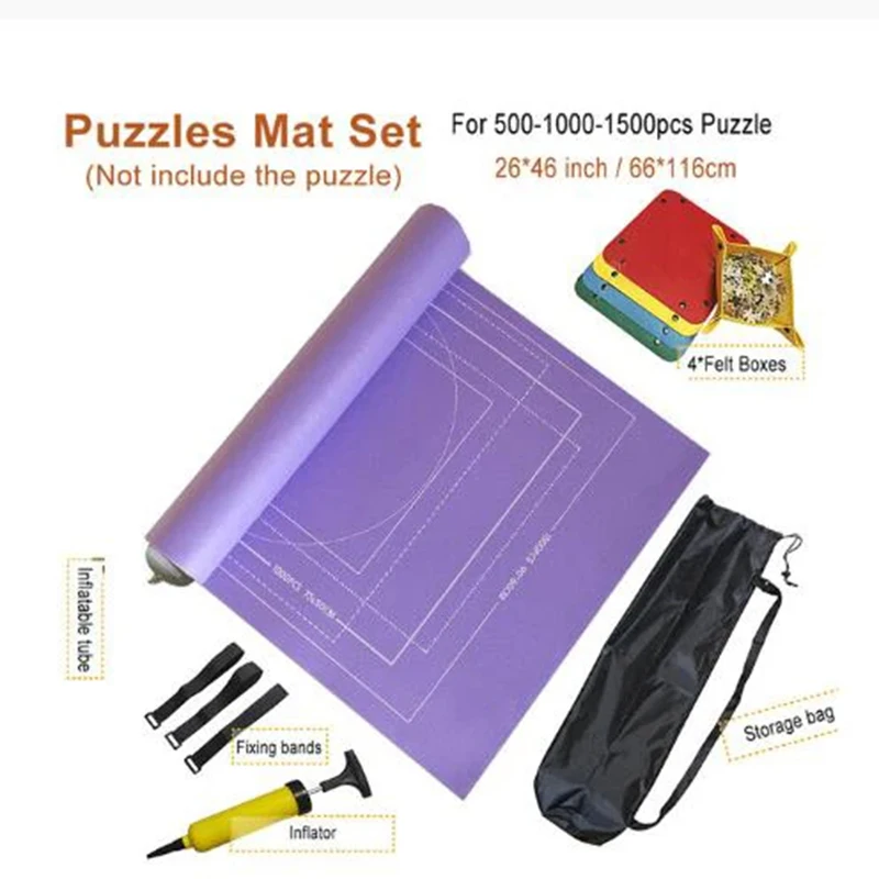 1500-3000 stücke Filz Puzzle Matte Set 10 Farben verfügbar Puzzle Spiel decke mit tragbaren Reise Aufbewahrung tasche Puzzle Zubehör