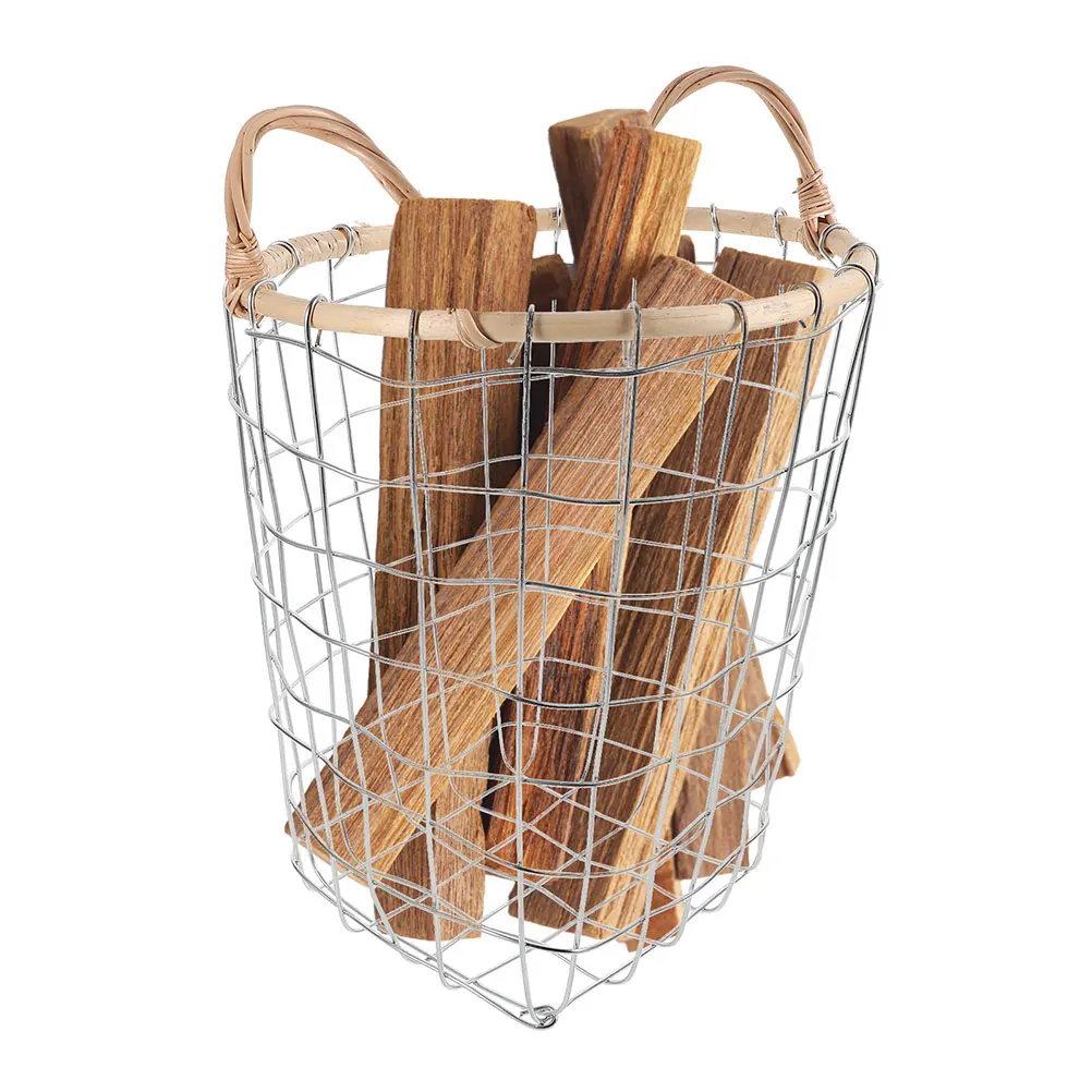 

Firewood Storage Large Metal Wire Egg Vintage Gathering Basket Durable Rustic Serving Trays Outdoor Camping Hiking Kitchen