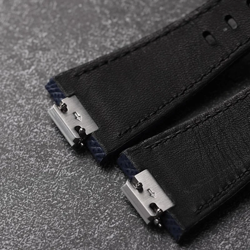 حزام ساعة من جلد البقر منقوش على الموضة ليتشي لسلسلة تيسو 1853 PRX T137.410A T137.407A حزام ساعة من الجلد 12 مللي متر فم محدب