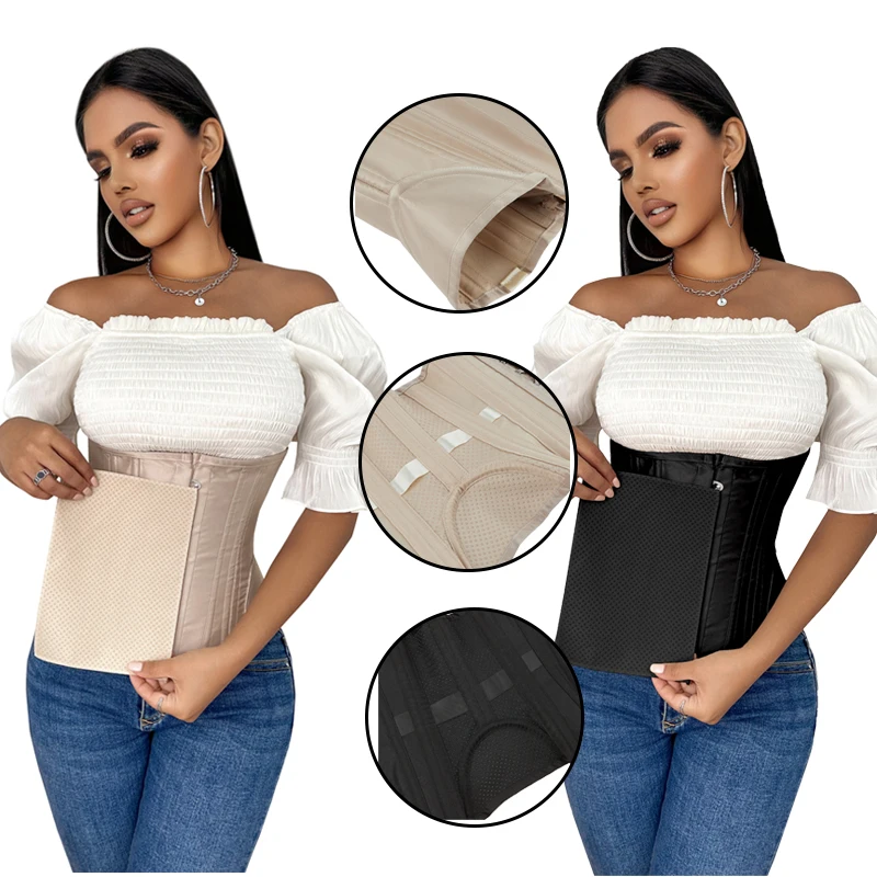 

5 Busk Closure Gothic Korsett Women Tummy Control Girdle 24 Steel Bone Underbust Corset With Belly Burning Mat