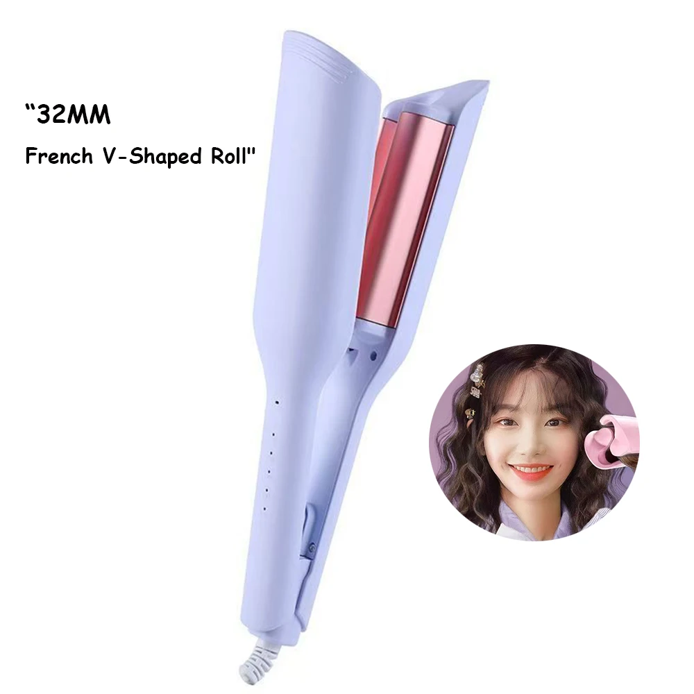 

32 мм электрическая щипцы для завивки волос, профессиональные французские щипцы для завивки яичного рулета, гофрированные волнистые приборы для укладки волос