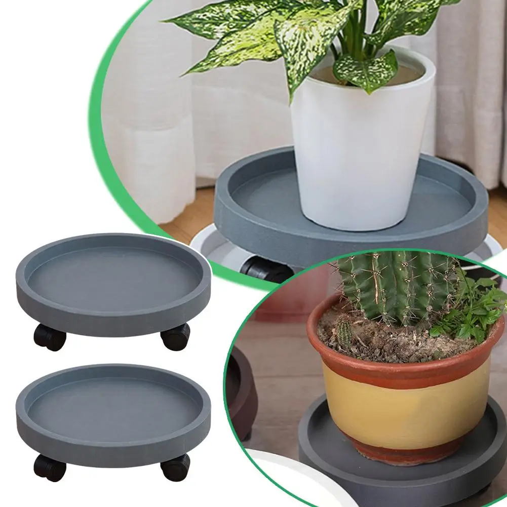 2024 New Plastic Universal Wheel Flowerpot Chassis Saucer Garden Removable Wheels Supplies Plant Garden B8O4