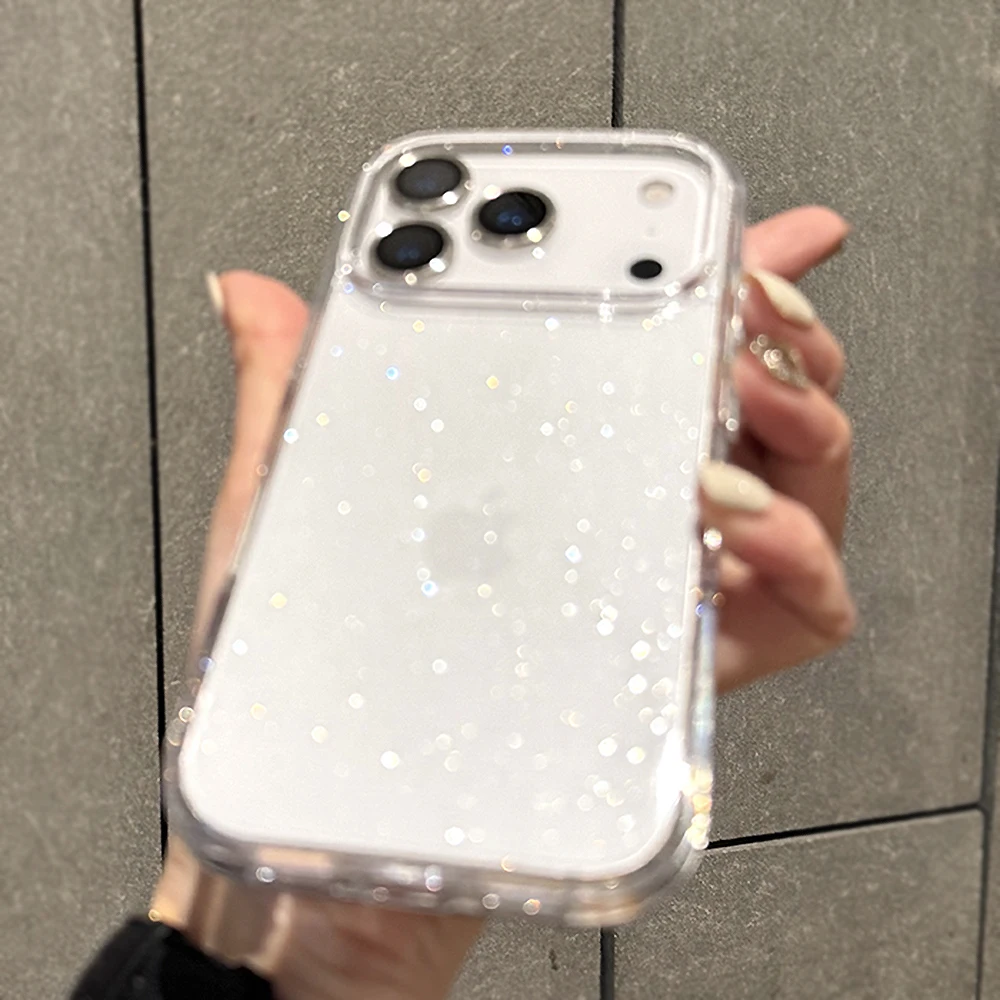 Luxuriöse Glitzer-Handyhülle für iPhone 18 17 16 15 14 13 12 11 Pro Max Plus Air, weiche Silikon-Transparent-Bumper-Hülle – Detail 2