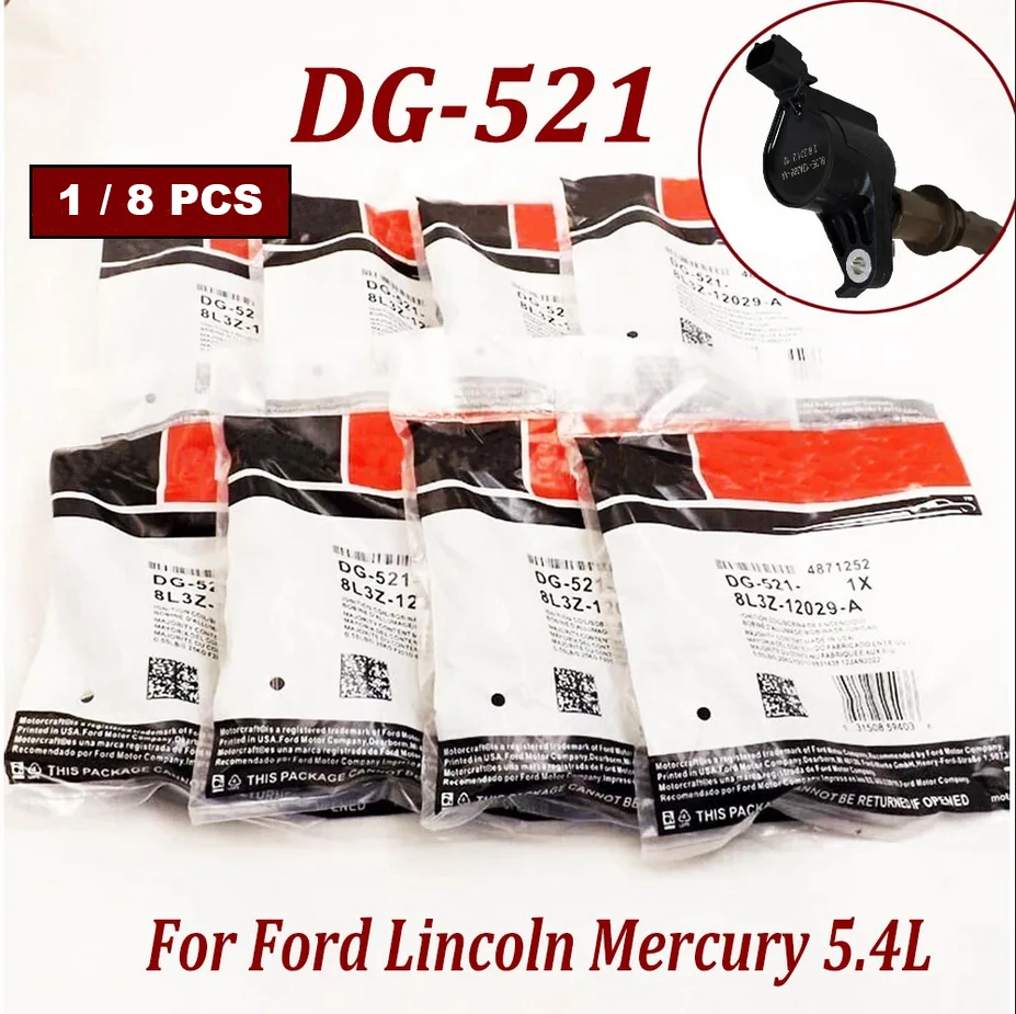 

1/8 шт., катушки зажигания 8L3Z12029A DG521 для Lincoln Mercury 5.4L 8L3Z-12029-A, автомобильные аксессуары