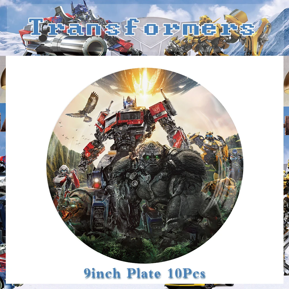 Transformers Party Decoration Birthday Party Supplies Boy Favors Hero Tableware Cup Plate Cake Topper Festivel Family Transform