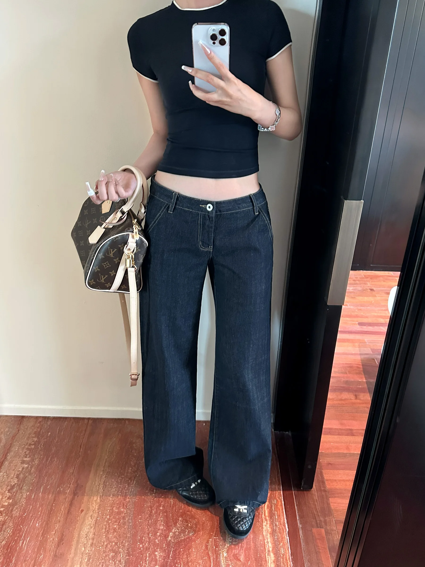 

Джинсы женские летние с низкой посадкой, прямые, винтажные, красные, свободного кроя, синие, бренд 5werkwen