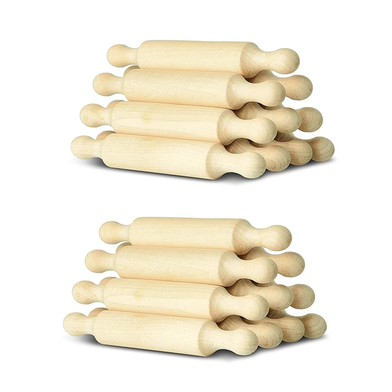 20x Holz Mini Nudel holz 6 Zoll lange Küche Backen Nudel holz kleine Holz Tei grolle für Kinder Fondant Nudeln