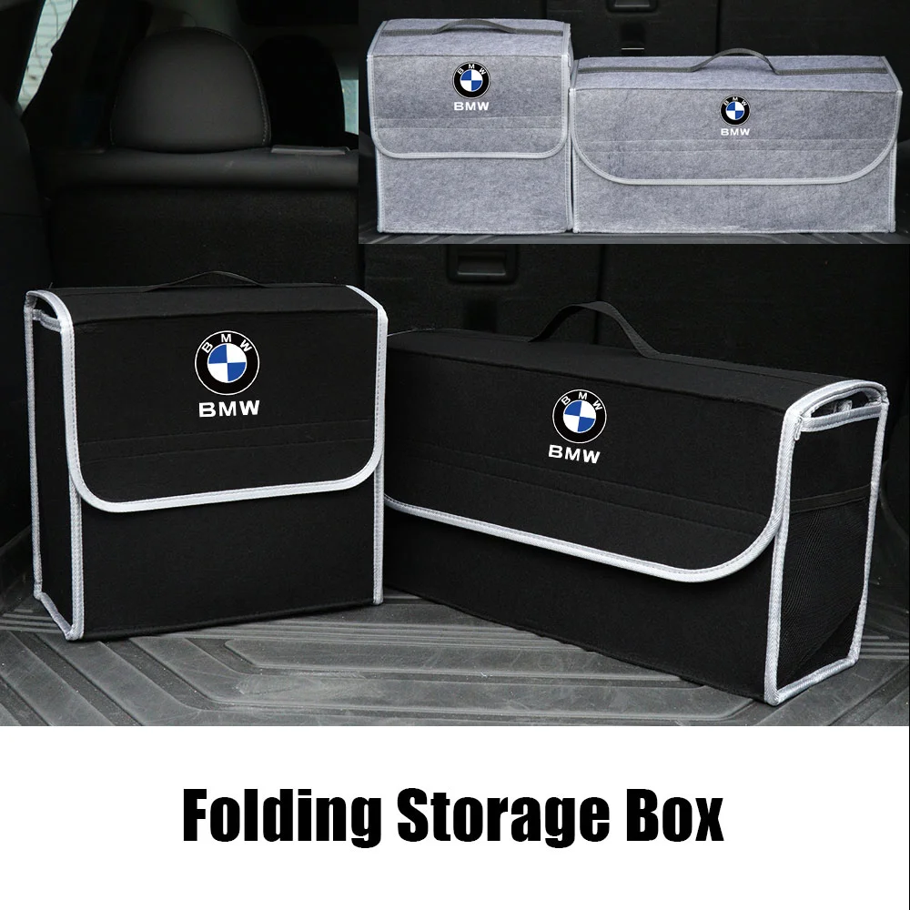 Car Organizer Box Trunk Leather Storage Bag Folding Stowing Tidying Box For BMW 1 3 5 7 Series M Performance M3 M5 M6 F01 F20 X3