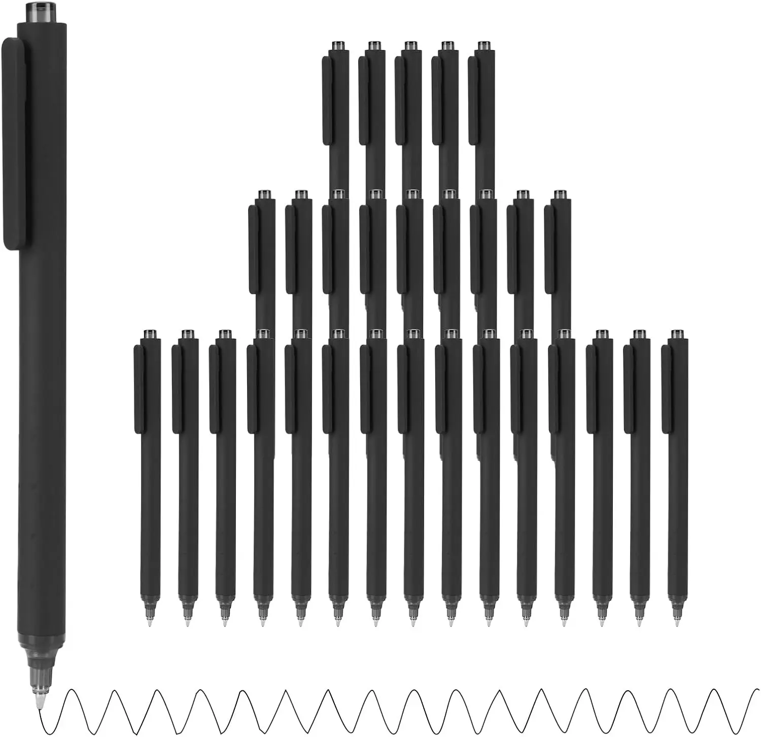 

30-Pack Black Ballpoint Pens, 1.0mm Medium Point, Smooth Writing No-Smear Click-Type for School & Office