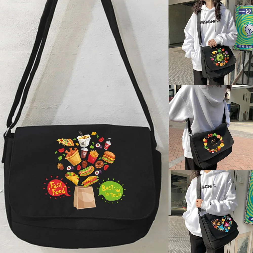 Food series Large Capacity Shoulder Bag Joker Crossbody Bag Multifunctional Adjustable Shoulder Strap Commuter Bag