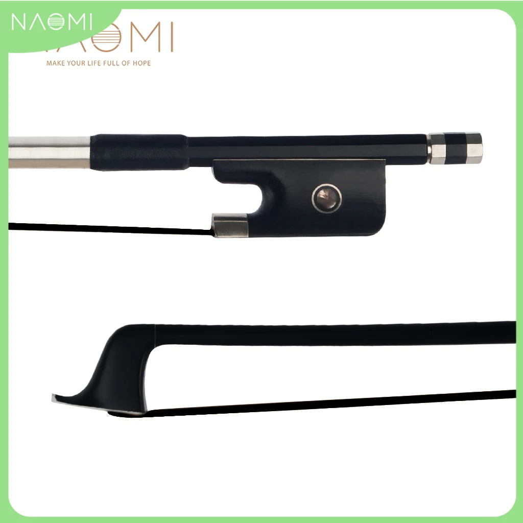 

NAOMI Carbon Fiber Cello Bow 4/4 Size Parisian Eyes Ebony Frog Unbleached Mongolian Black Horse Hair Powerful And Wild Tone