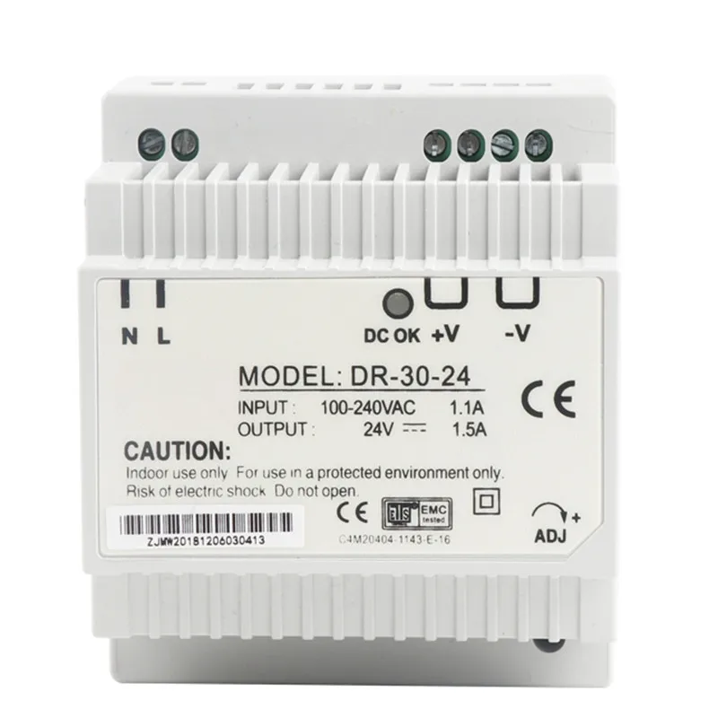 1PC 15W Single Output 5V 12V 15V 24V Input 100-240VAC 50/60Hz Din Rail Mounting Industrial Switching Industrial Power Supply
