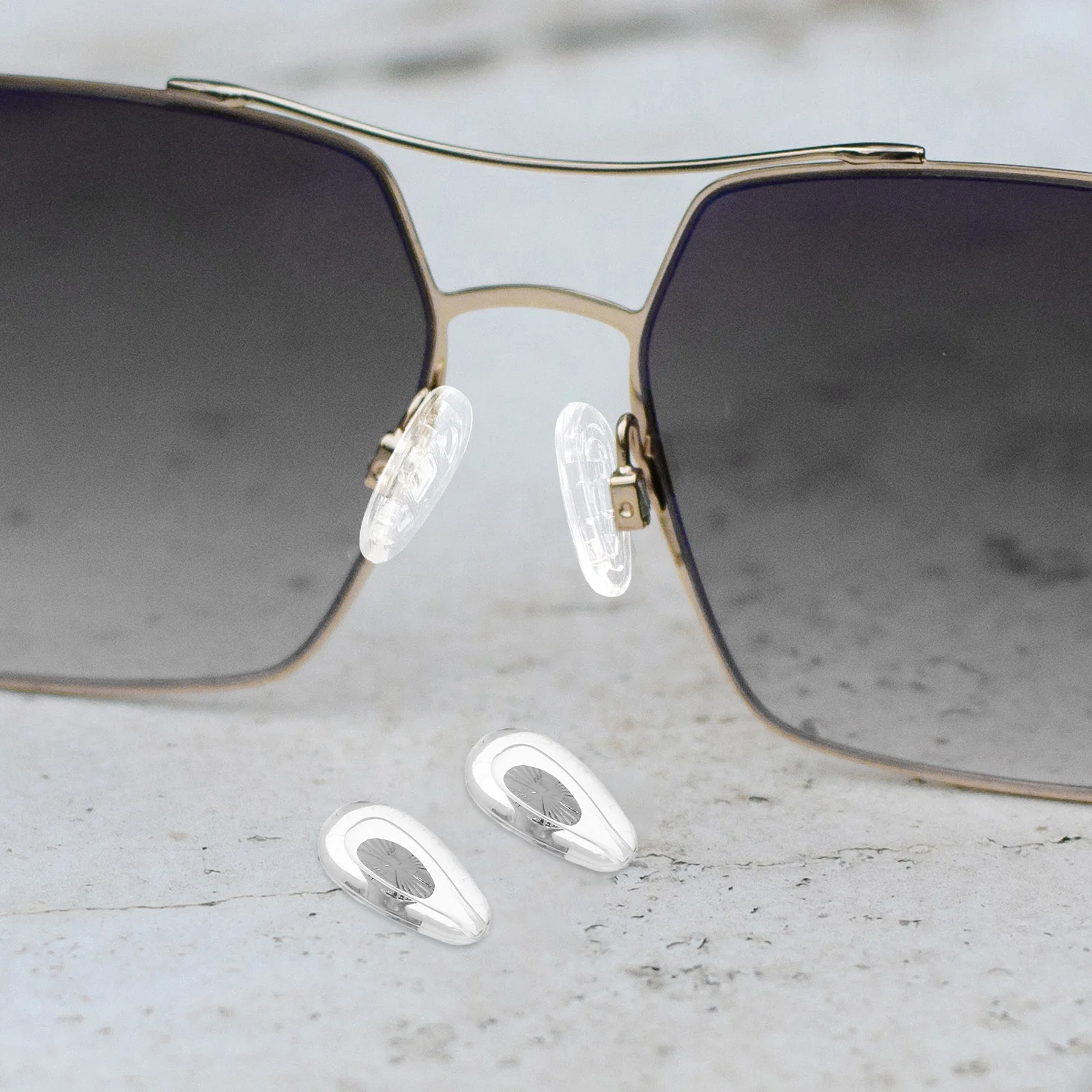 

Metal Core Nose Pads Soft Silicone Anti Slip Replacement Kit For Eyeglass Sunglasses Repair Work Safety