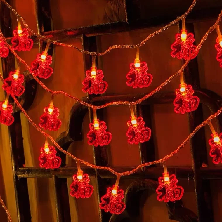 Piscando LED ano novo chinês lanterna vermelha, corda de nó, lanterna decorativa, festival lanterna decorações para casa, 3 m, 20 LED, 2024