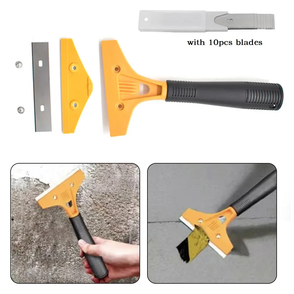 Portable Cleaning Shovel Cutter With 10pcs Blades For Glass Floor Tiles Floor Scraper Seam Removal Household Kitchen Hand Tool