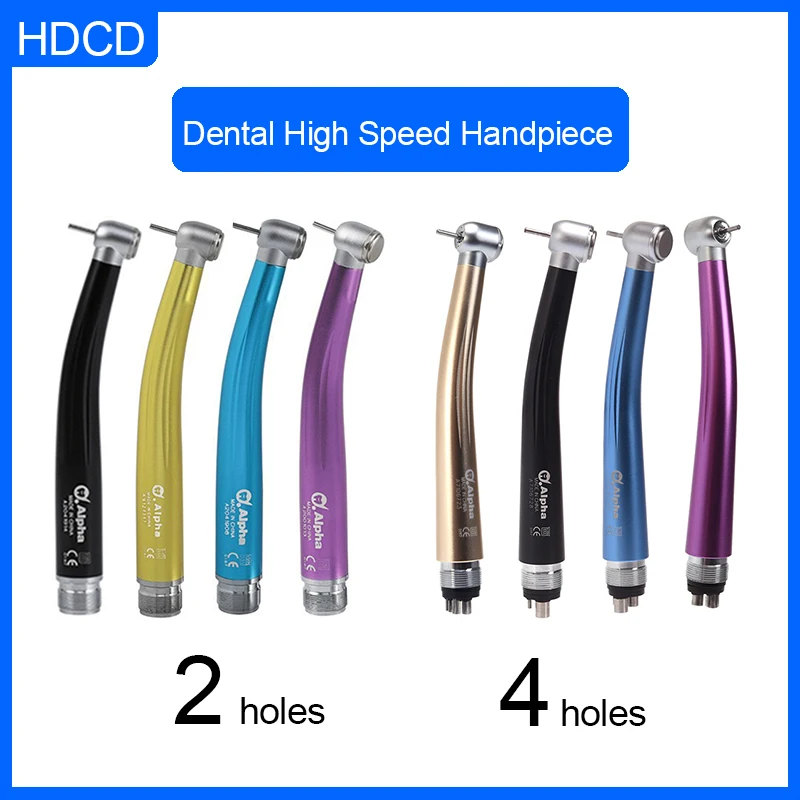 Dental Handpiece Integrate E-generator High Speed Ceramic Bearing Standard Head Push Button 4&2 Holes Dentist Tools 4 Colors