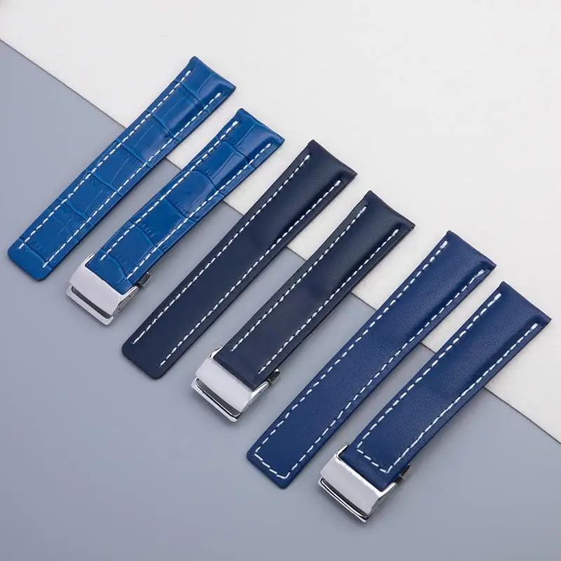 

COE Soft Genuine Leather Watch Band For Avenger/Navitimer Premier Bracelet Wristband 20mm 22mm 24mm For Breitling Strap