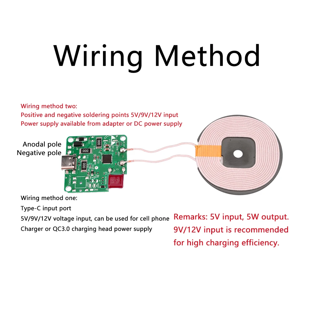 15W High Power 10mm Long Distance Cell Phone Wireless Charging Module 12V Fast Charging PCBA DIY Standard Accessories