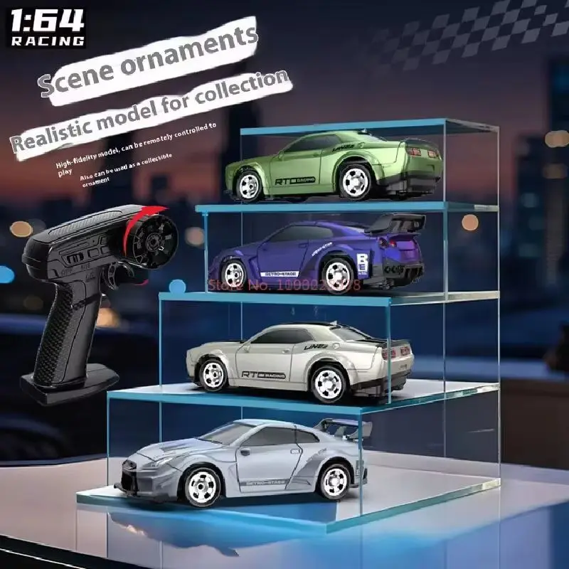 Auto telecomandata in scala 1:64 Funzione completa a quattro ruote motrici Drift Racing Modello da tavolo Giocattolo per bambini e regali da collezione